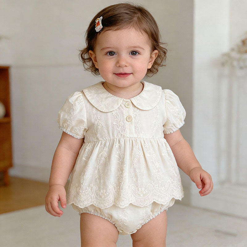 Elegant lace summer romper set