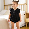 Soft floral cotton infant romper