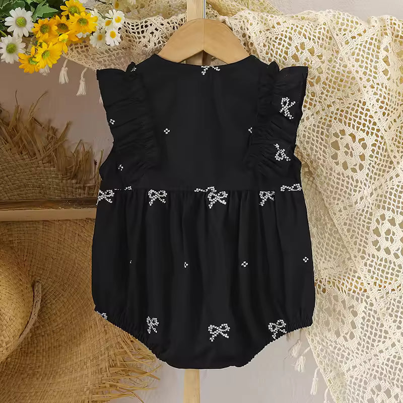 Soft floral cotton infant romper