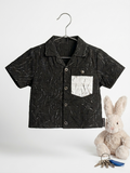 Black Marble Baby Boy Shirt