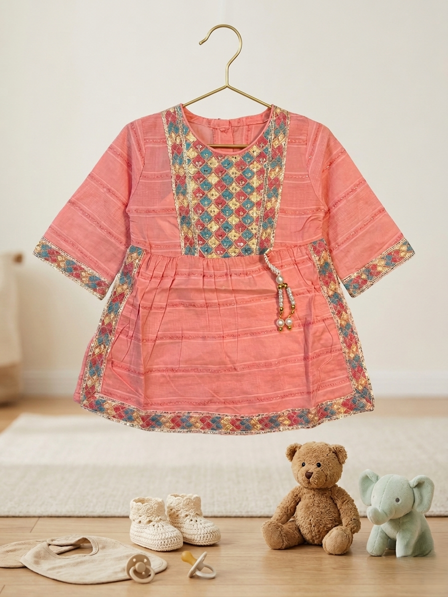 Premium Peach Pashtoon Style Eid Outfit