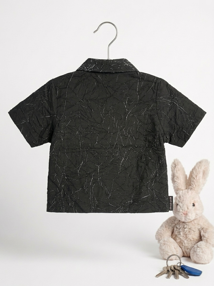 Black Marble Baby Boy Shirt