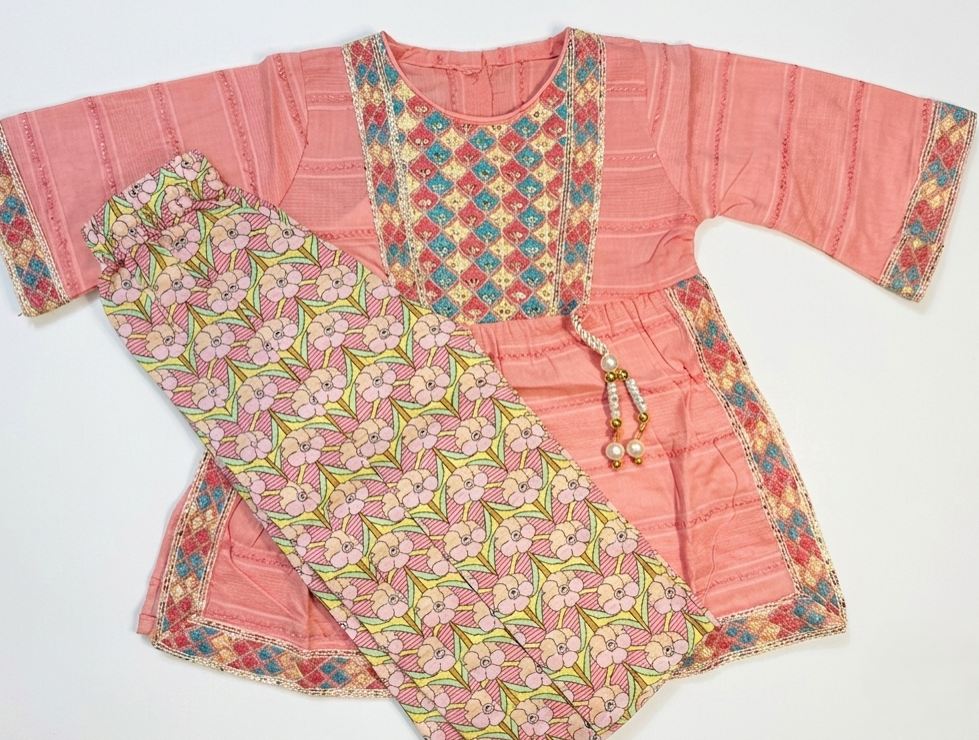 Premium Peach Pashtoon Style Eid Outfit