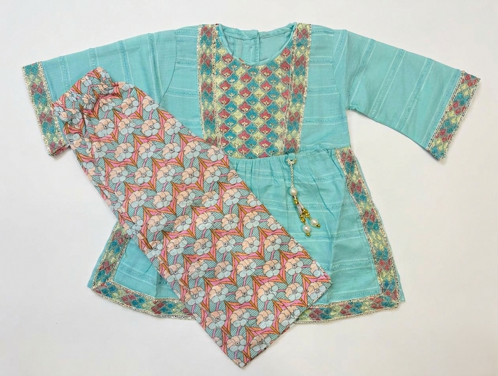 Little Girl’s Aqua Blue Eid & Party Dress