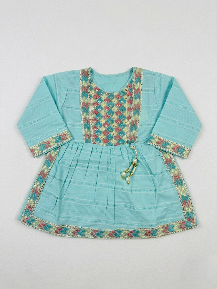 Little Girl’s Aqua Blue Eid & Party Dress