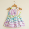 Pastel Rainbow Zebra Print Baby Girl Frock