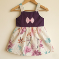 Premium Purple & White Floral Baby Girl Frock