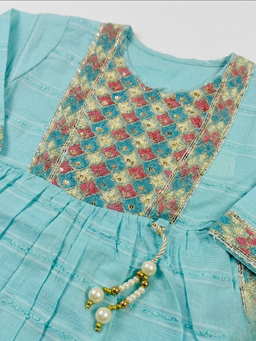 Little Girl’s Aqua Blue Eid & Party Dress